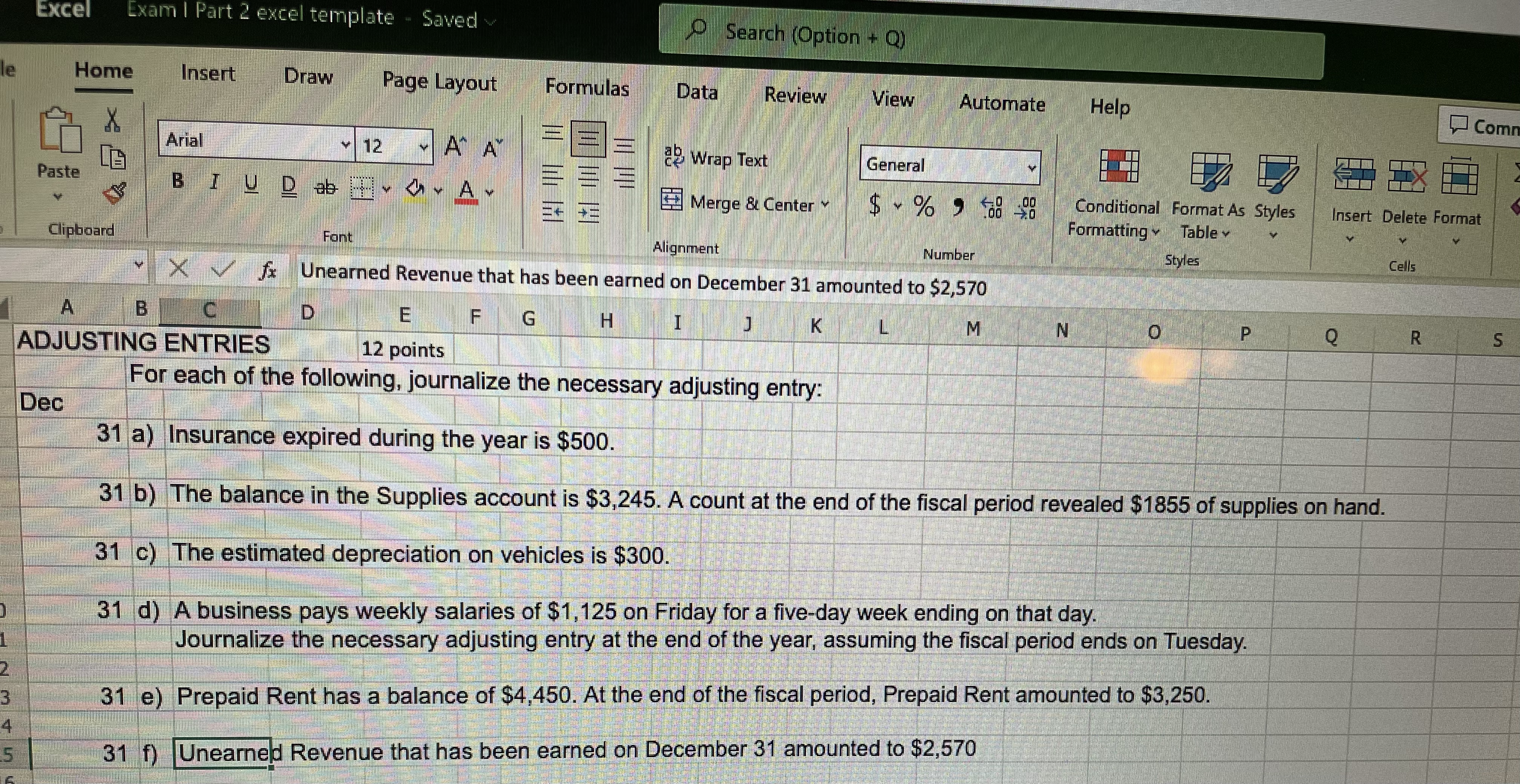 Excel Exam | Part 2 excel template - Saved Search