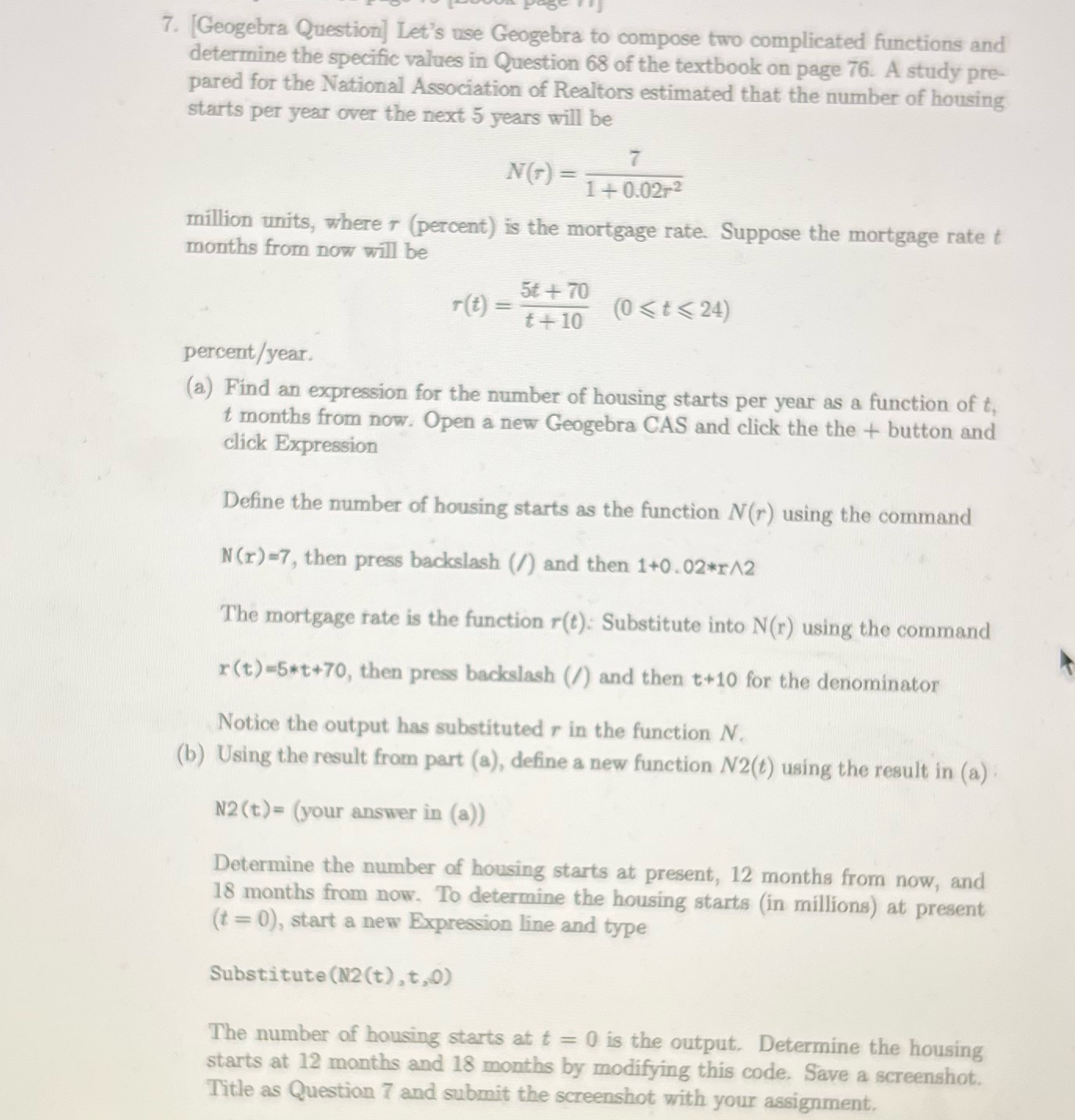 Please solve 7 7. [Geogebra Question] Let's