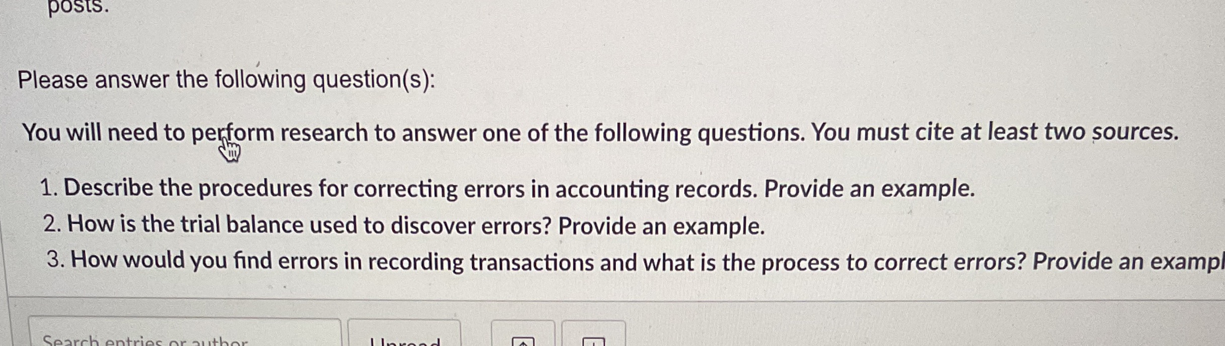 posts. Please answer the following question(s):