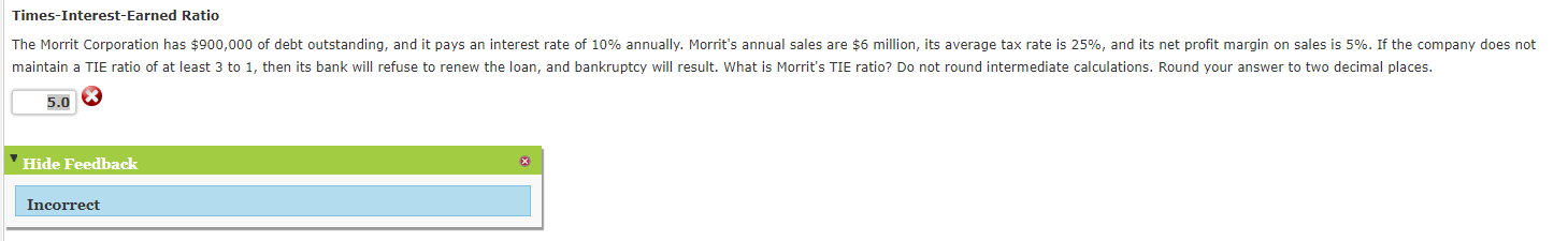 1imes-Interest- Earned Ratio The Morrit