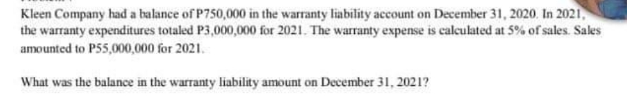 Show the solution and computation Kleen Company