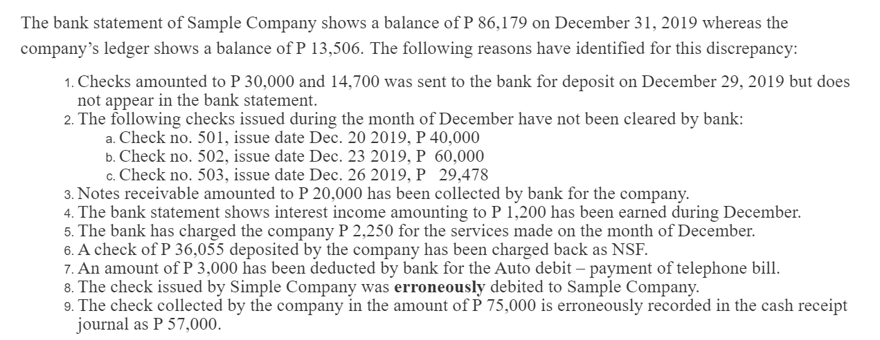 Prepare an adjusted balance method bank