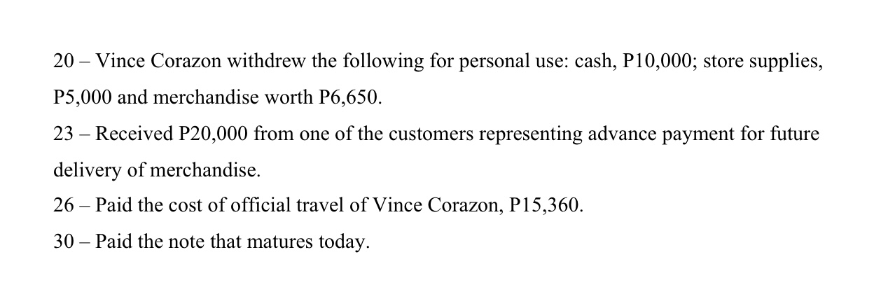 Journalize each transactions correctly. Record