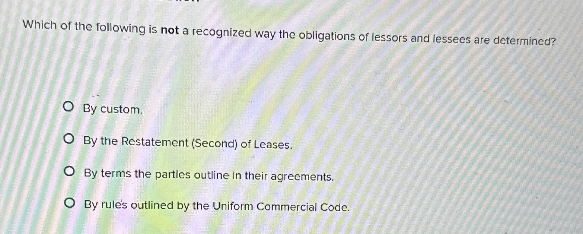 Which of the following is not a recognized way