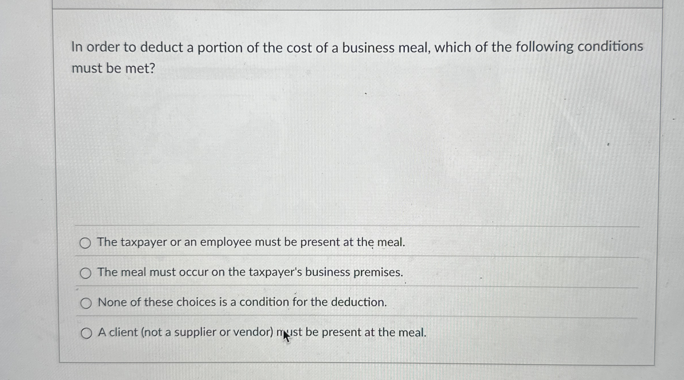 In order to deduct a portion of the cost of a