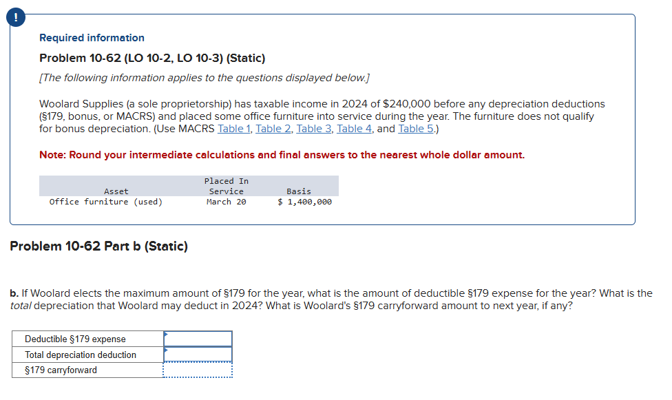 ! Required information Problem 1 0 - 6 2 ( LO 1 0
