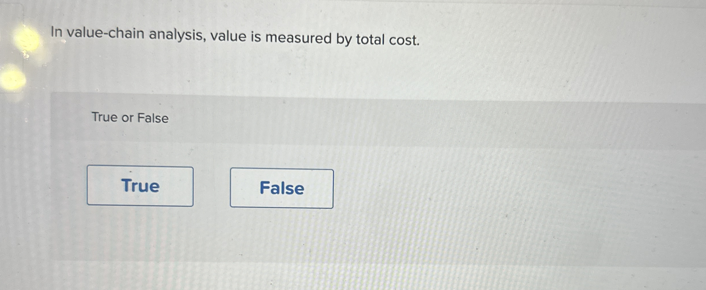 In value - chain analysis, value is measured by