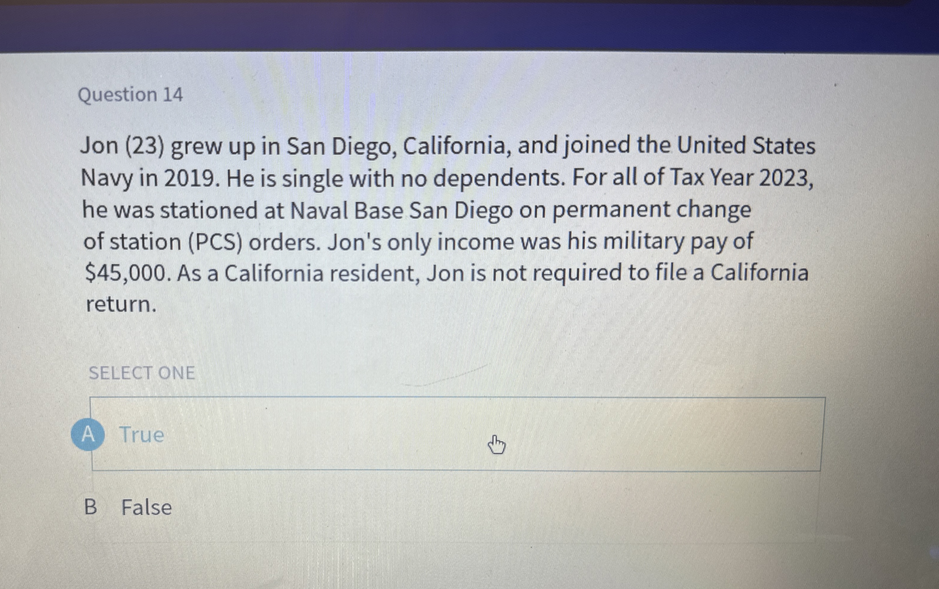 Question 1 4 Jon ( 2 3 ) grew up in San Diego,