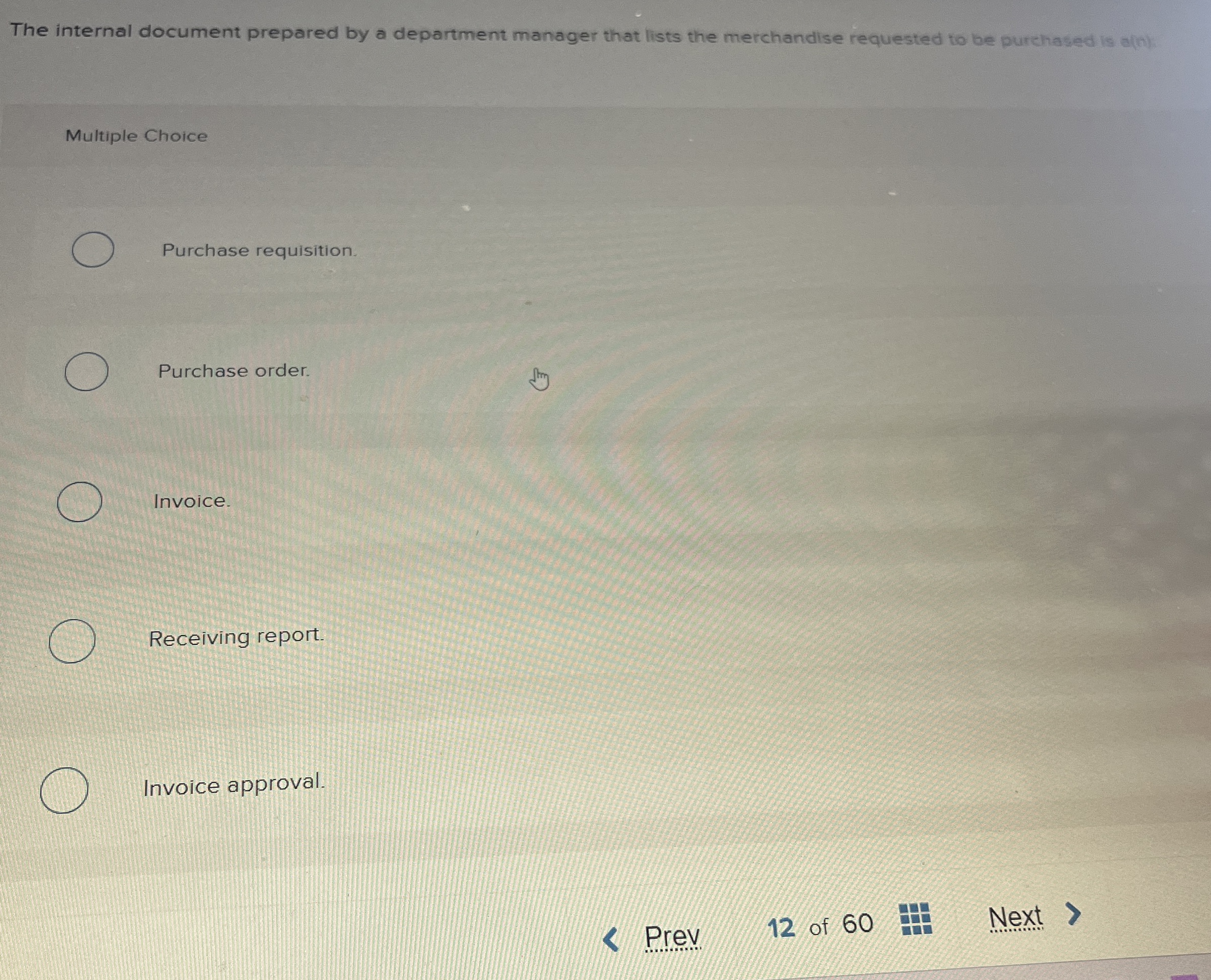 The internal document prepared by a department