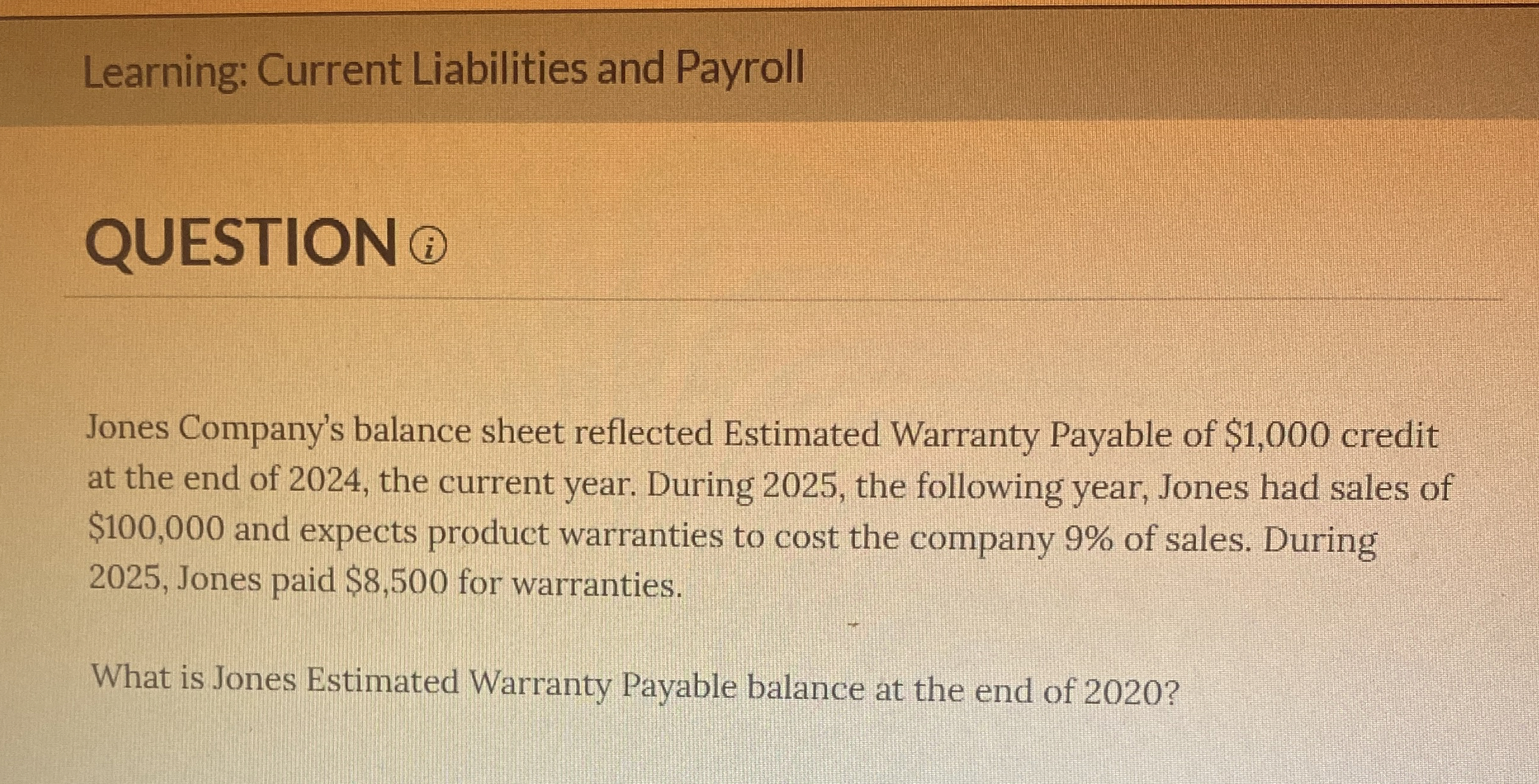 Learning: Current Liabilities and Payroll