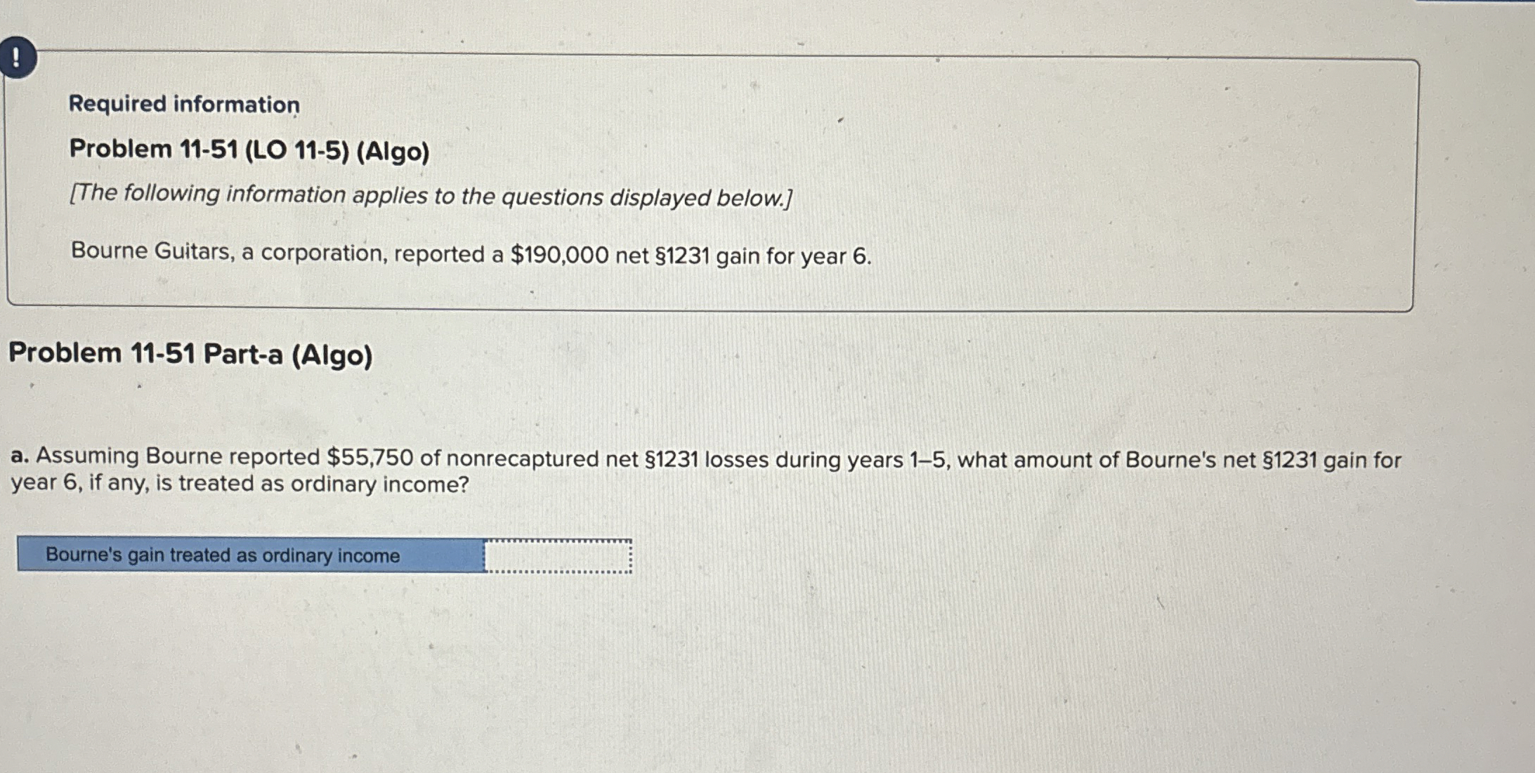 ! Required information Problem 1 1 - 5 1 ( LO 1 1