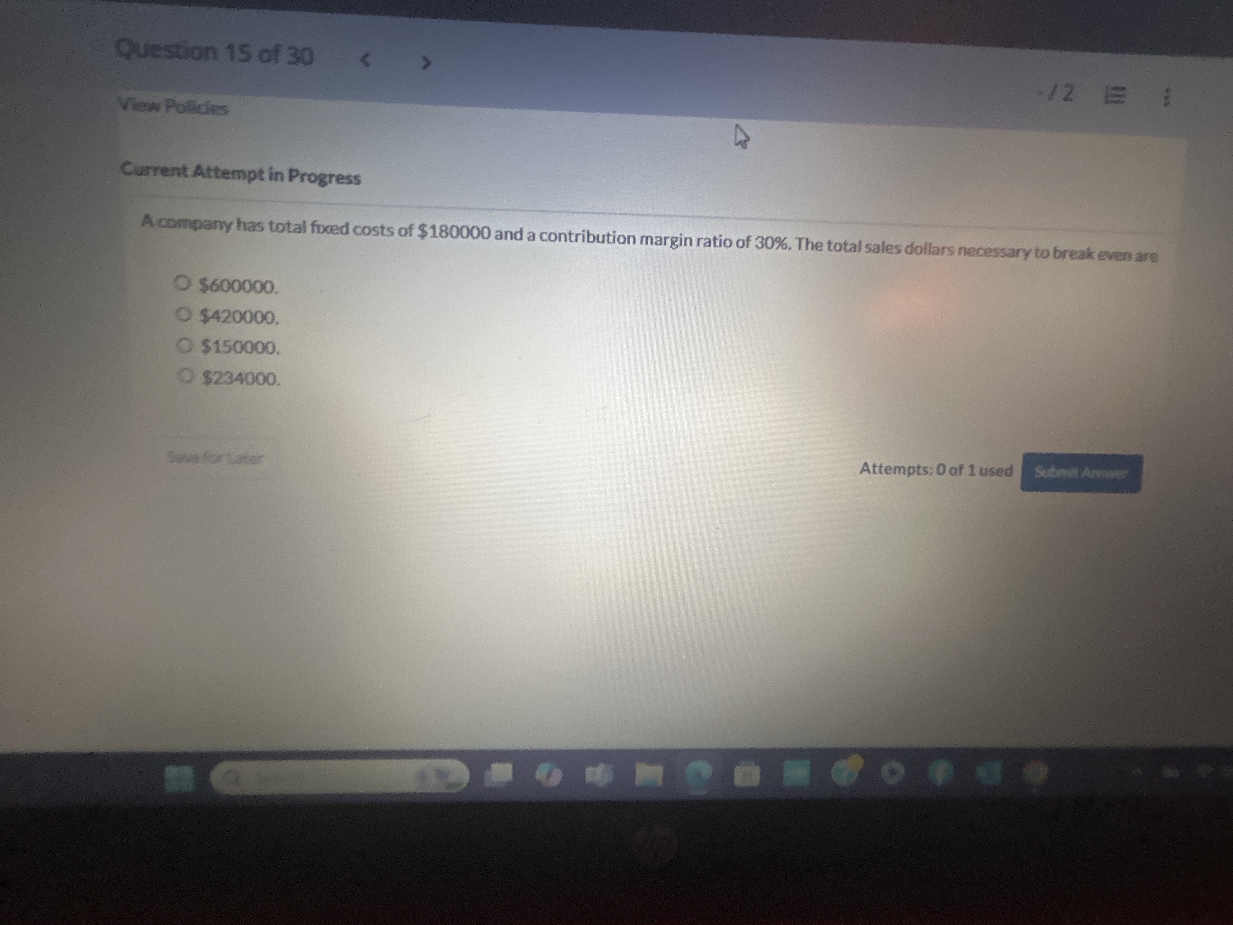 Current Attempt i n Progress A company has total