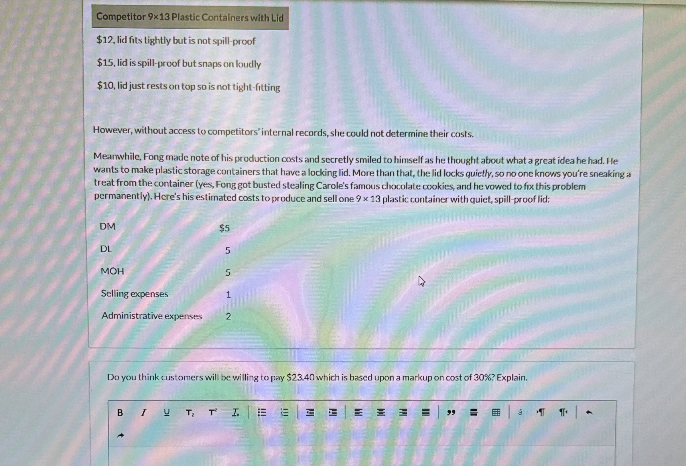 Competitor 9 1 3 Plastic Containers with Lid $ 1