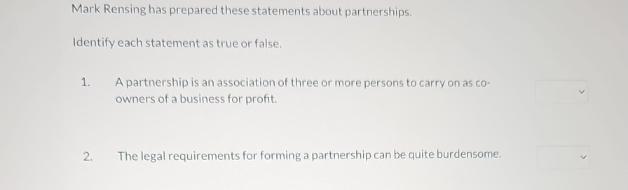 Mark Rensing has prepared these statements about