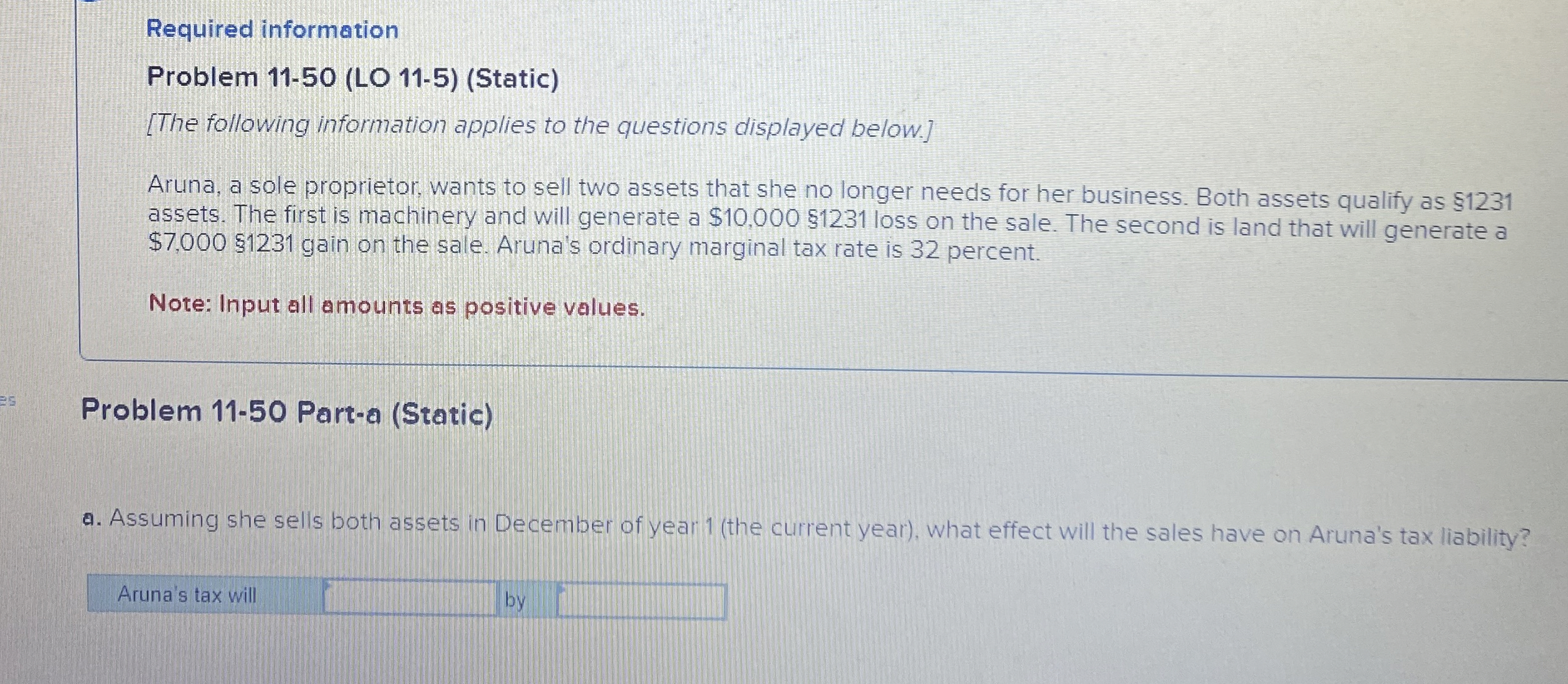 Required information Problem 1 1 - 5 0 ( LO 1 1 -