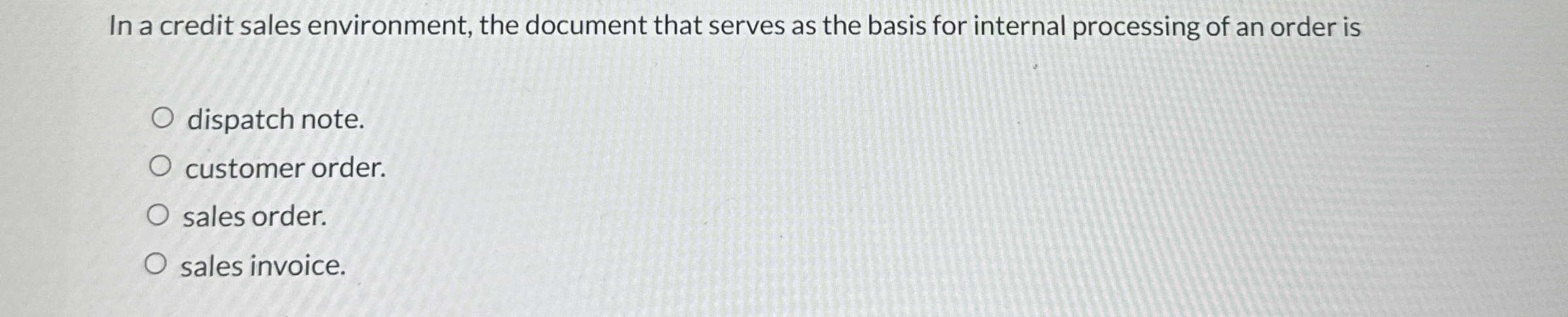 In a credit sales environment, the document that