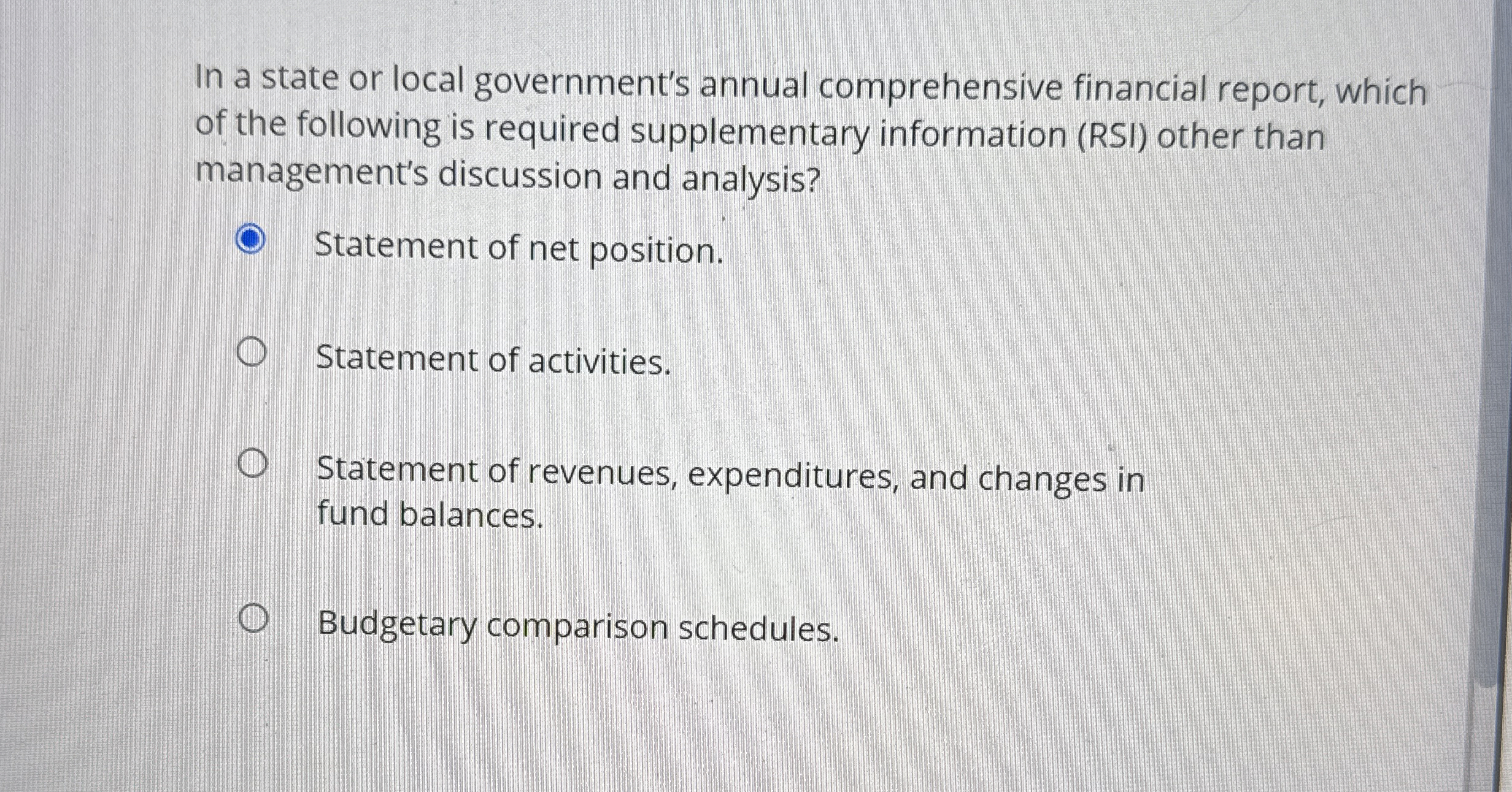 In a state or local government's annual