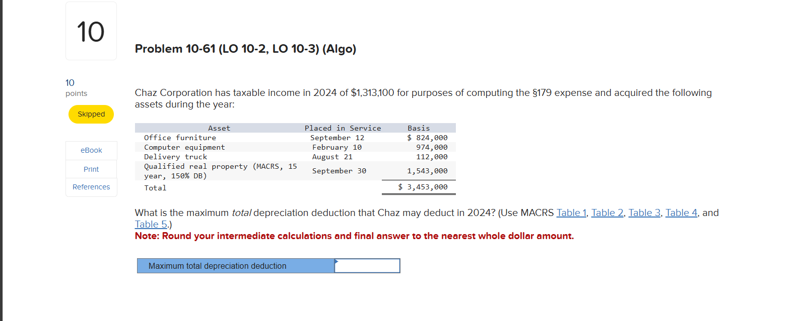 Problem 1 0 - 6 1 ( LO 1 0 - 2 , LO 1 0 - 3 ) (
