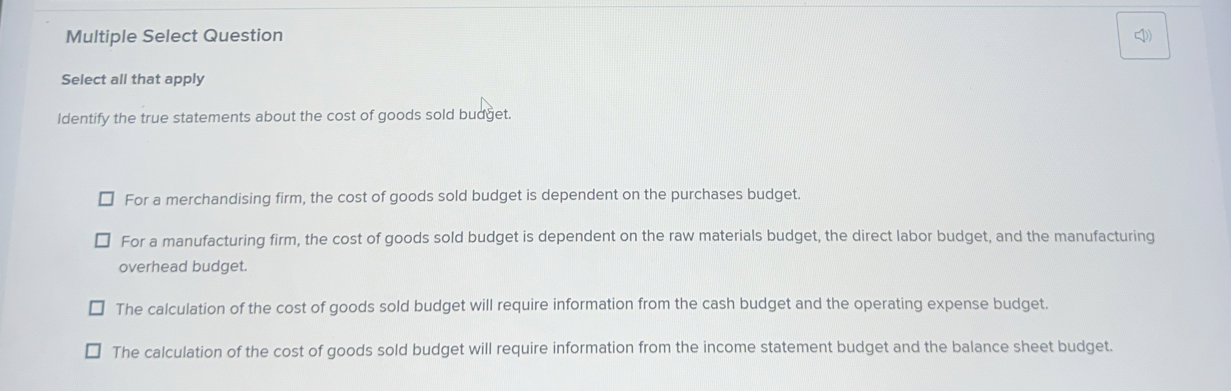 Multiple Select Question Select all that apply
