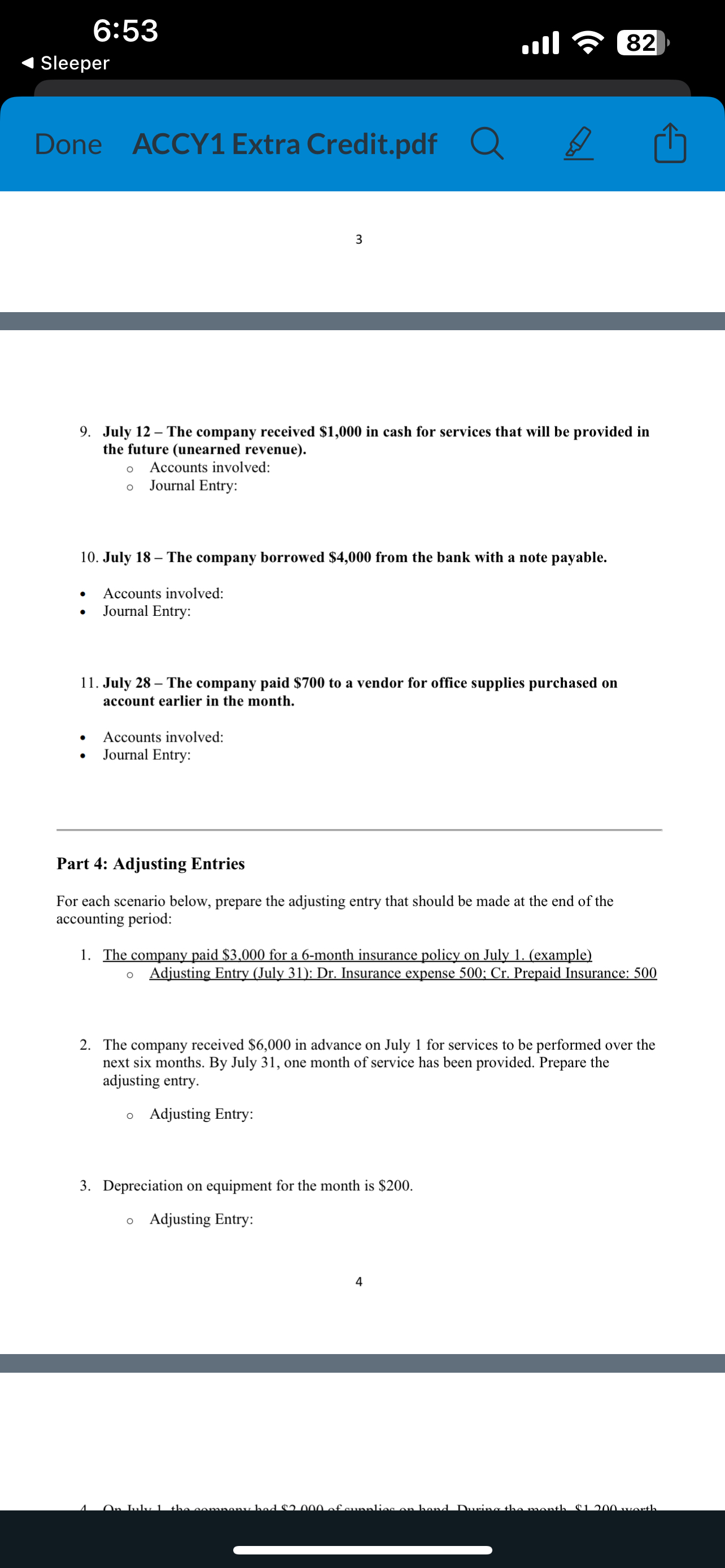 6 : 5 3 Sleeper 8 2 Done ACCY 1 Extra Credit.pdf