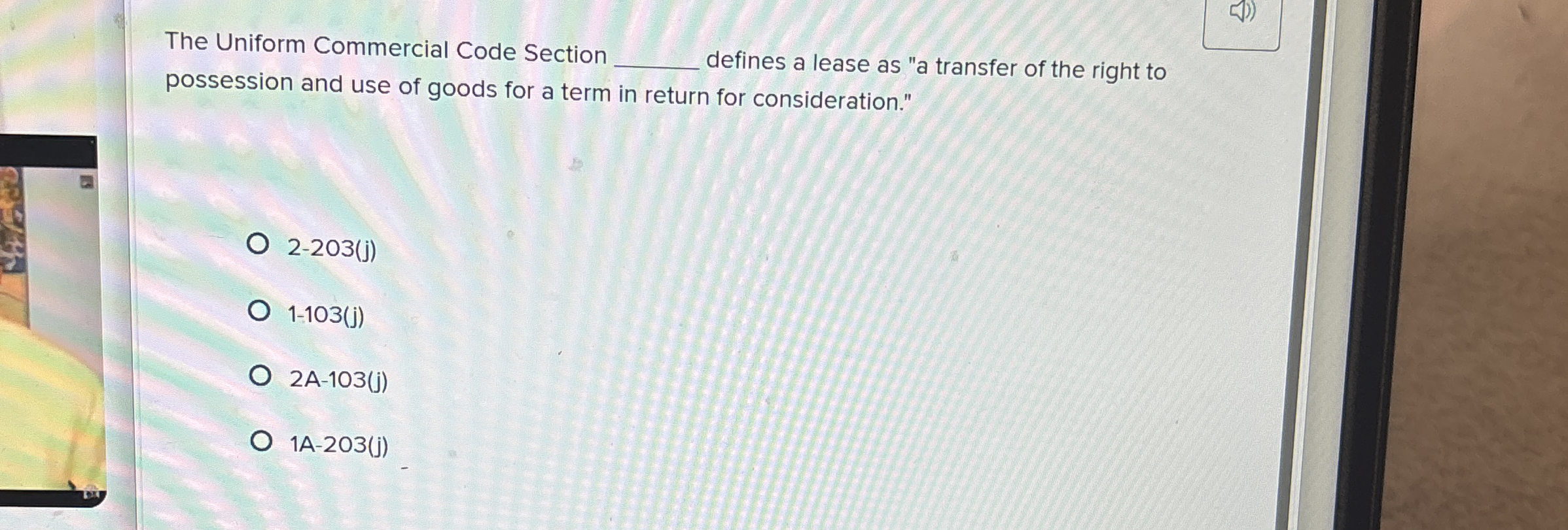 The Uniform Commercial Code Section q , defines a