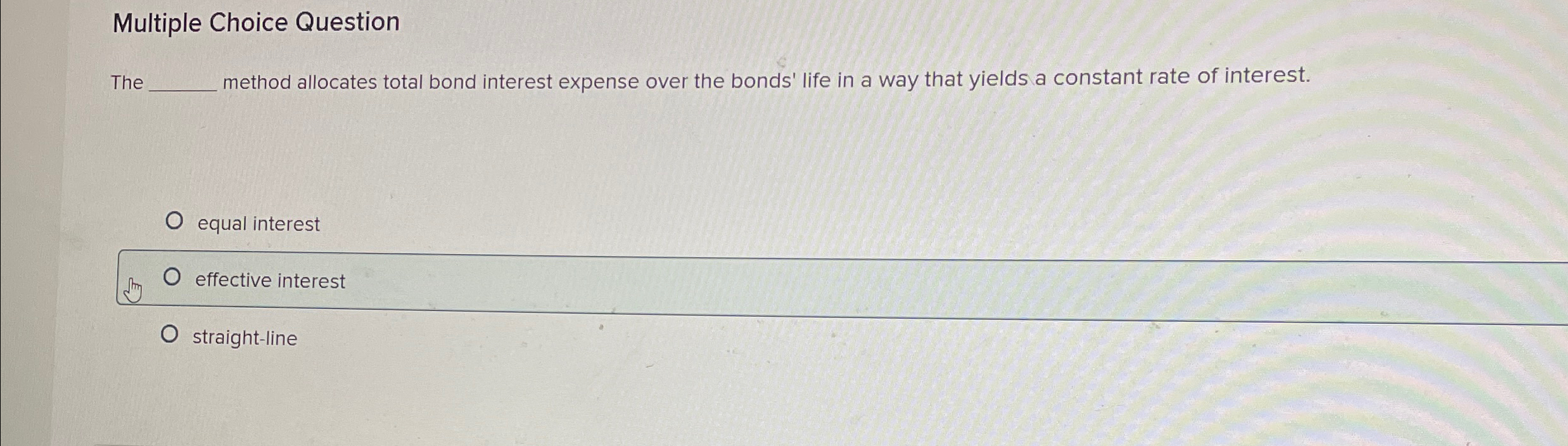 Multiple Choice Question The q , method allocates