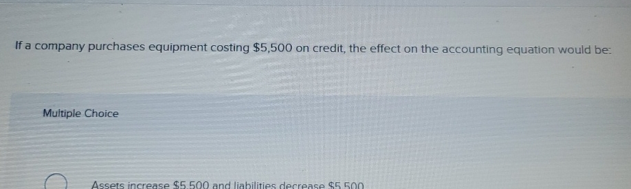 If a company purchases equipment costing $ 5 , 5