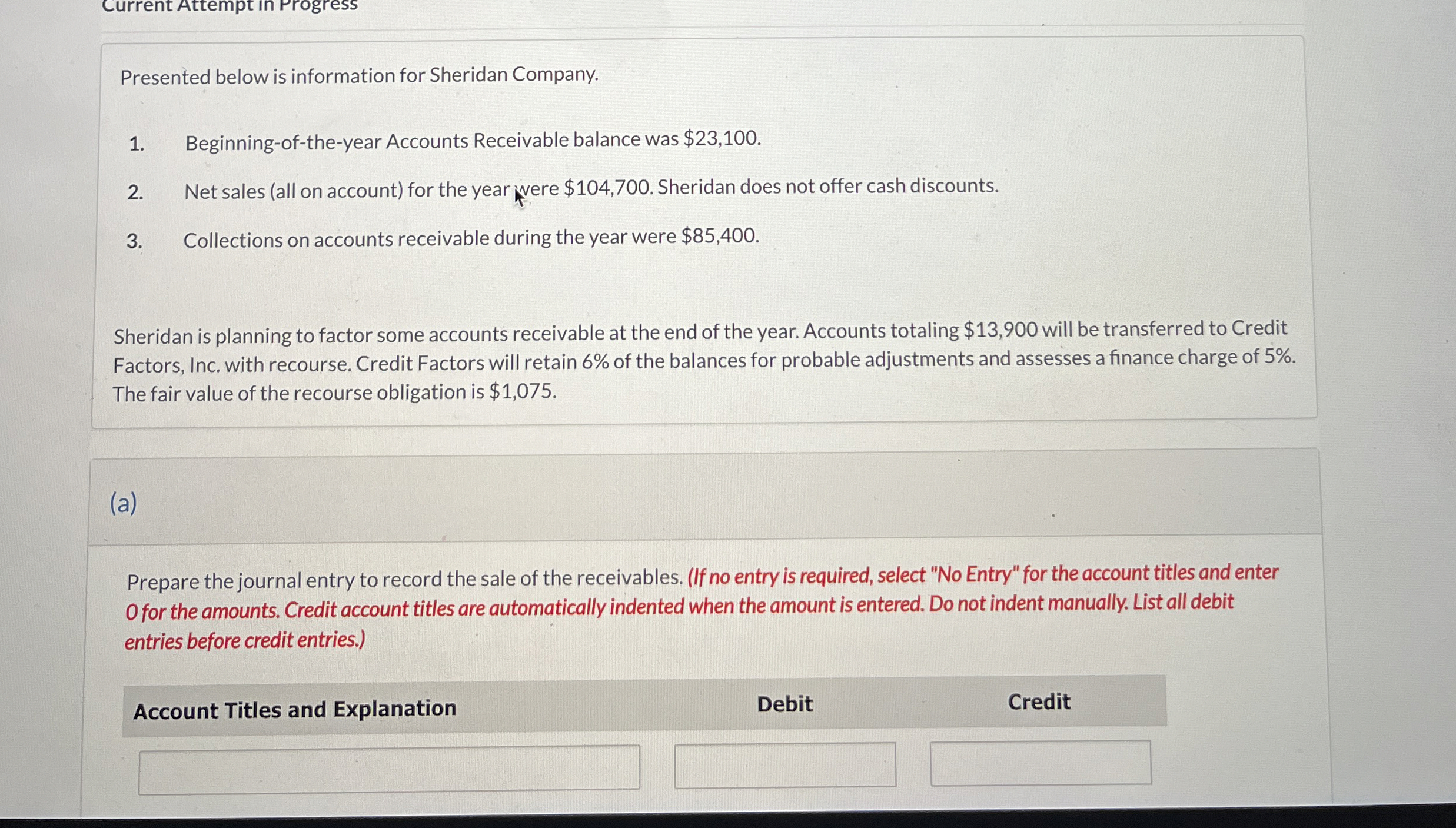 Presented below is information for Sheridan