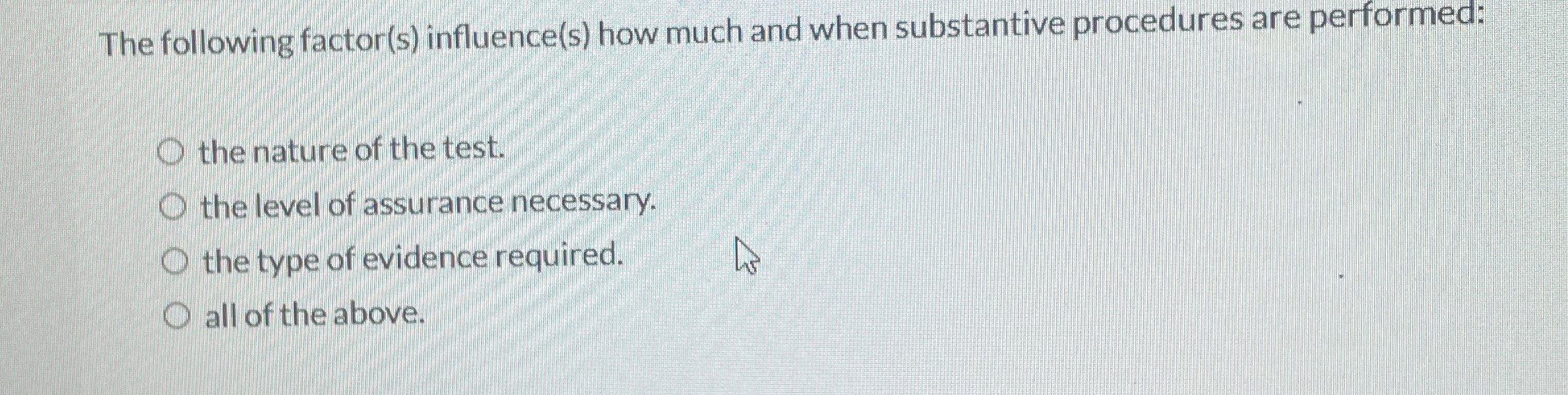 The following factor ( s ) influence ( s ) how