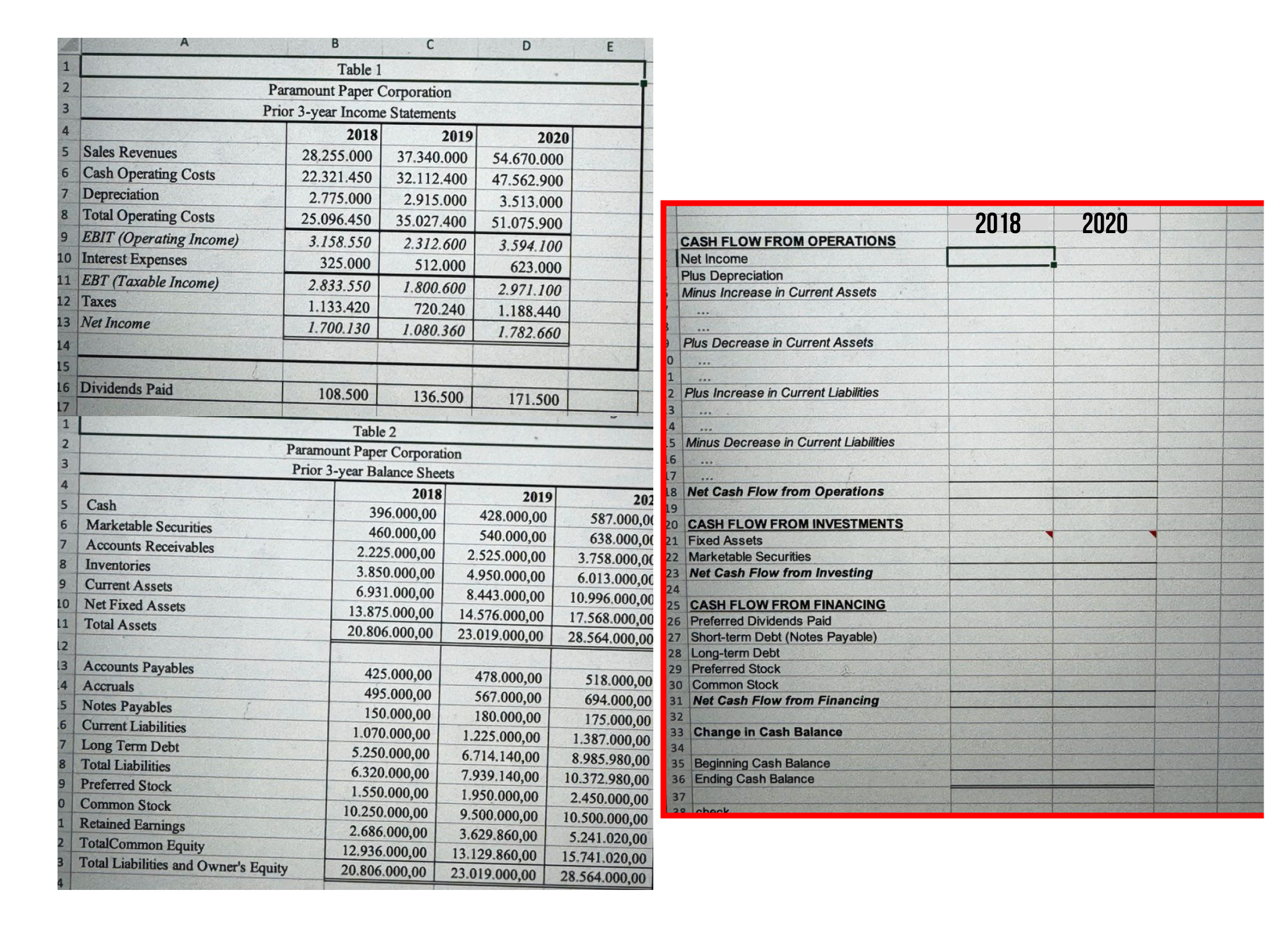 Please make a cash flow statement ( 3 rd photo in