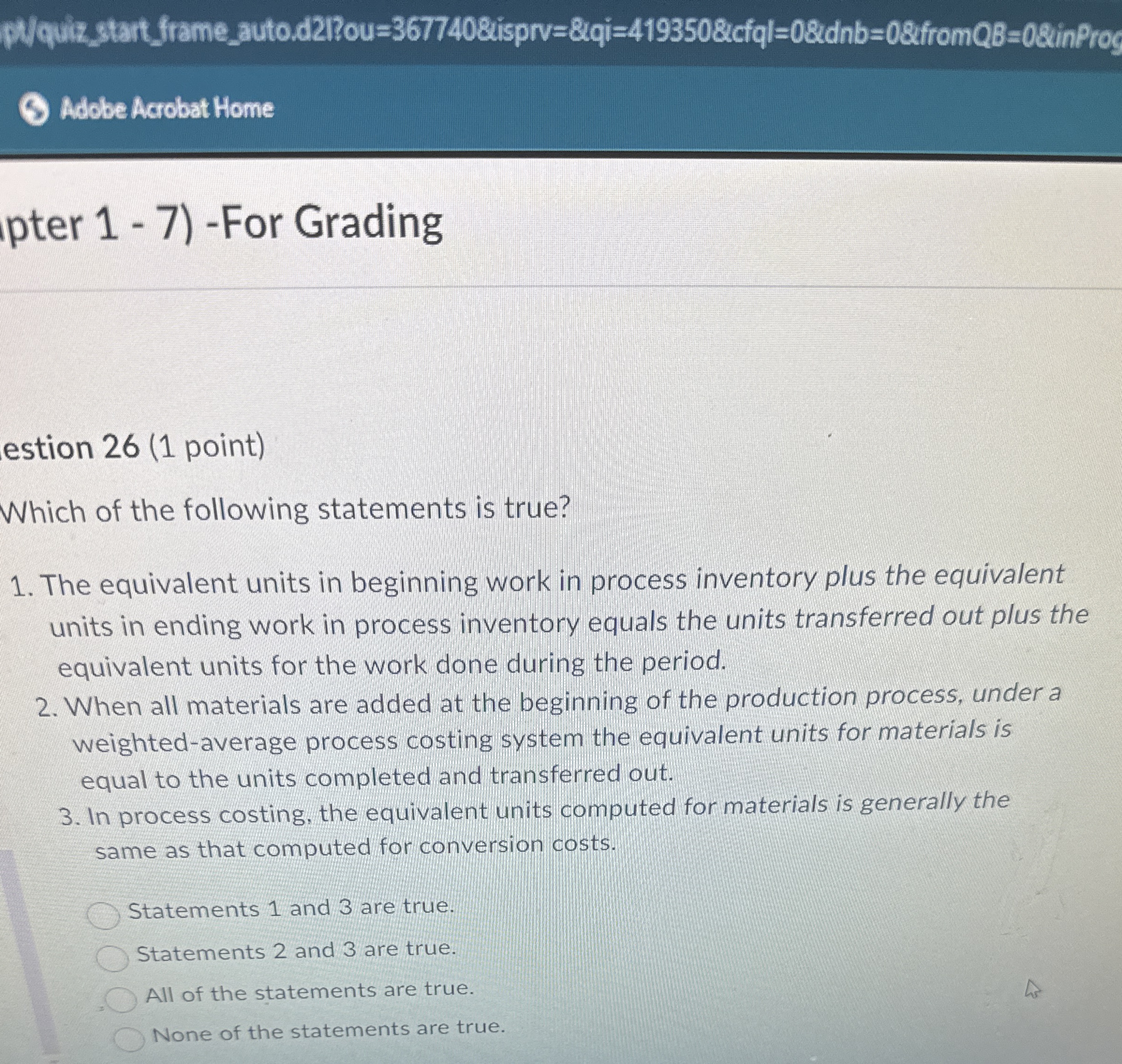 Adobe Acrobat Home pter 1 - 7 ) - For Grading