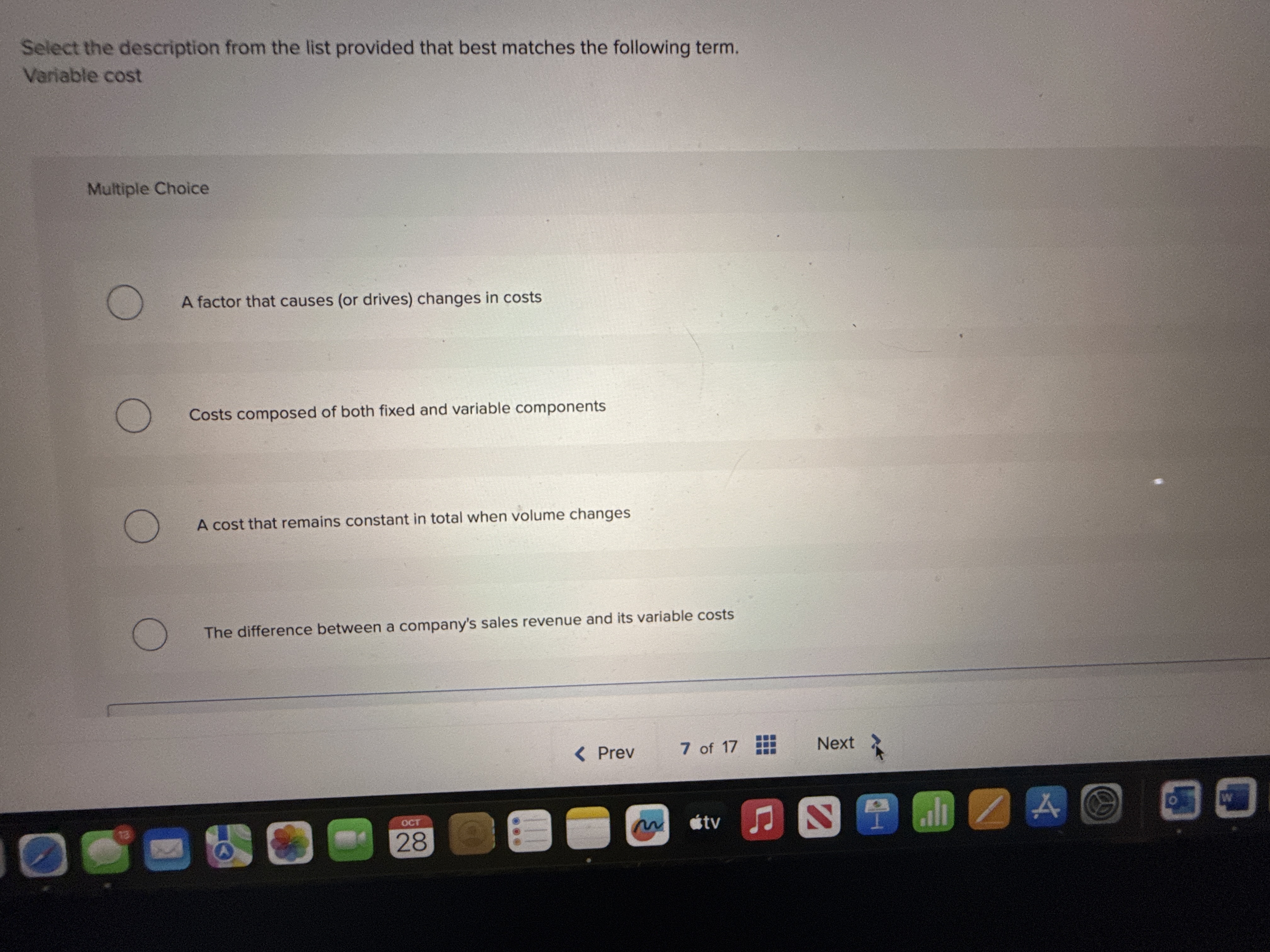 Select the description from the list provided