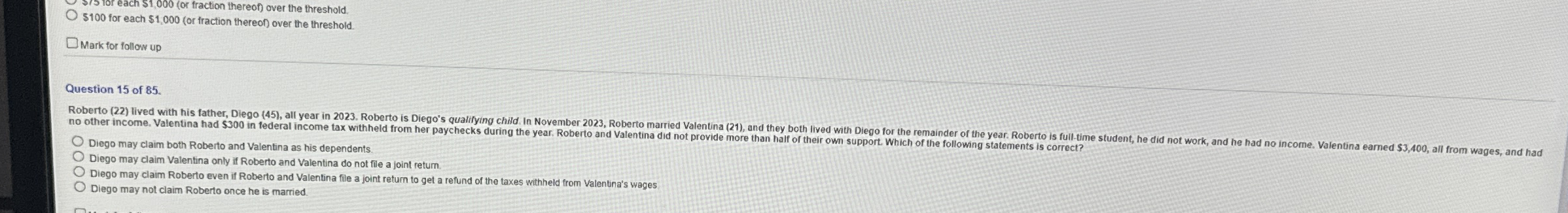 ( or fraction thereof ) over the threshold. Mark