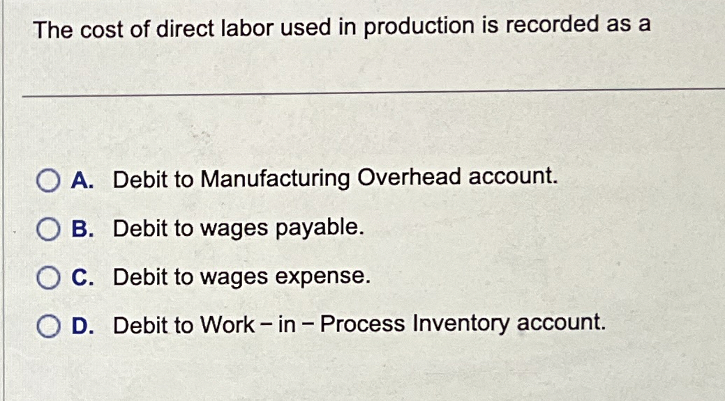 The cost of direct labor used in production is