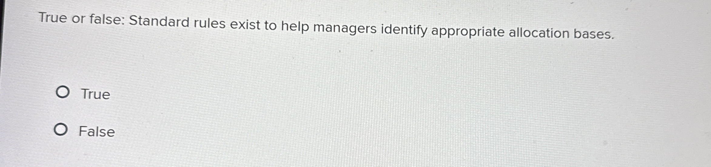 True or false: Standard rules exist to help