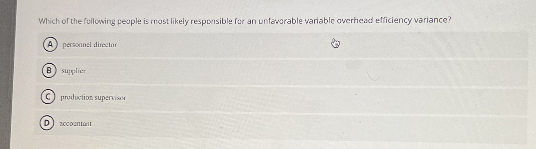 Which of the following people is most likely