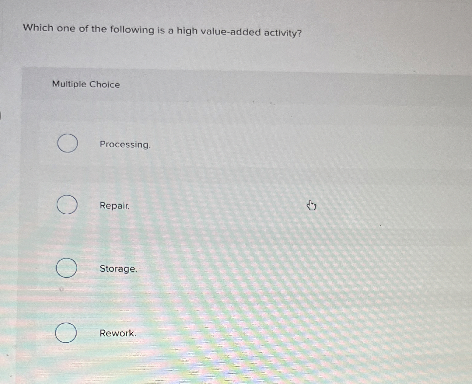 Which one of the following is a high value -