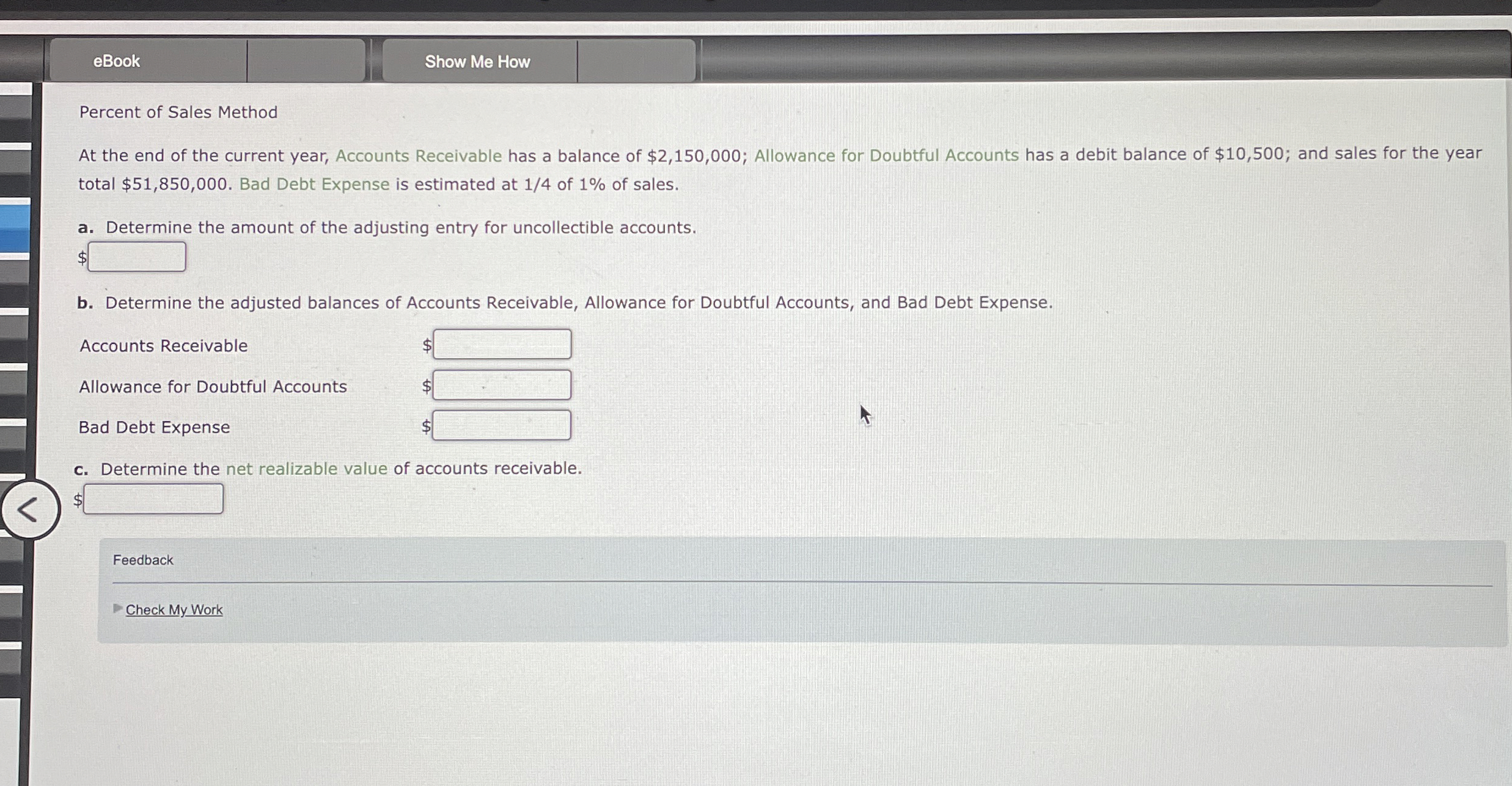 eBook Show Me How Percent of Sales Method At the