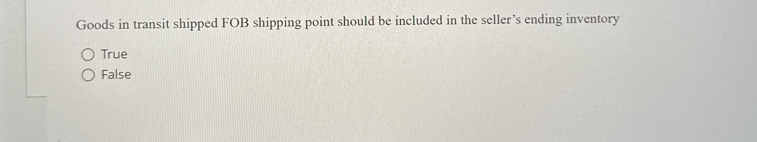 Goods in transit shipped FOB shipping point