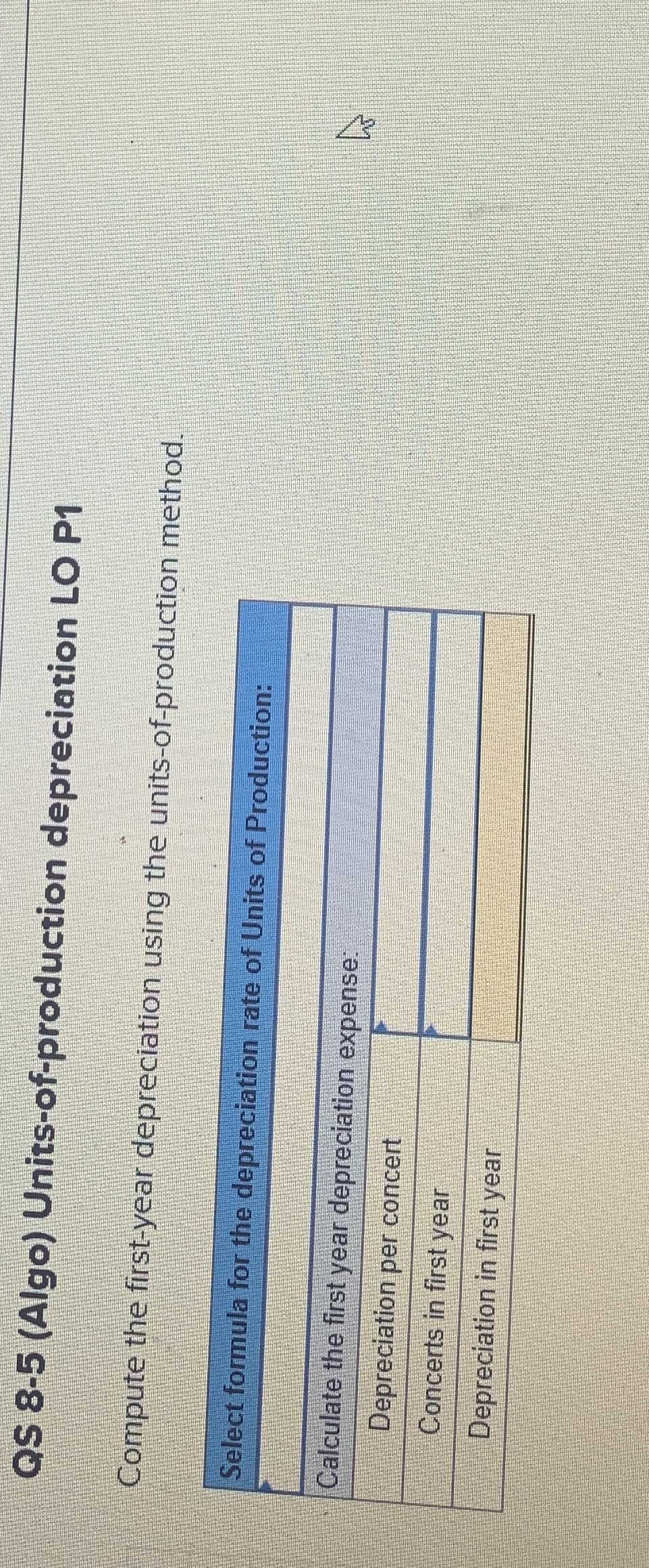 QS 8 - 5 ( Algo ) Units - of - production