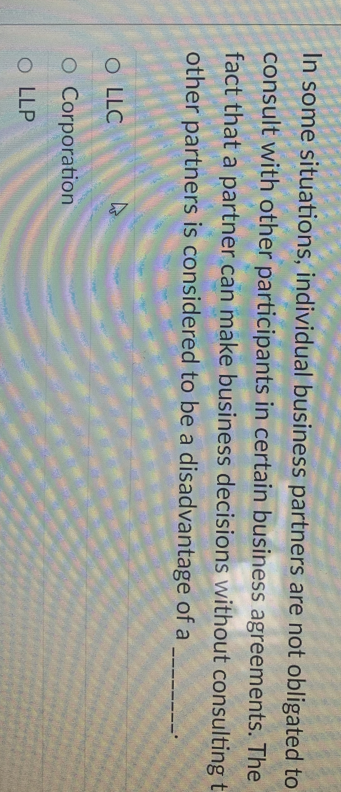 In some situations, individual business partners
