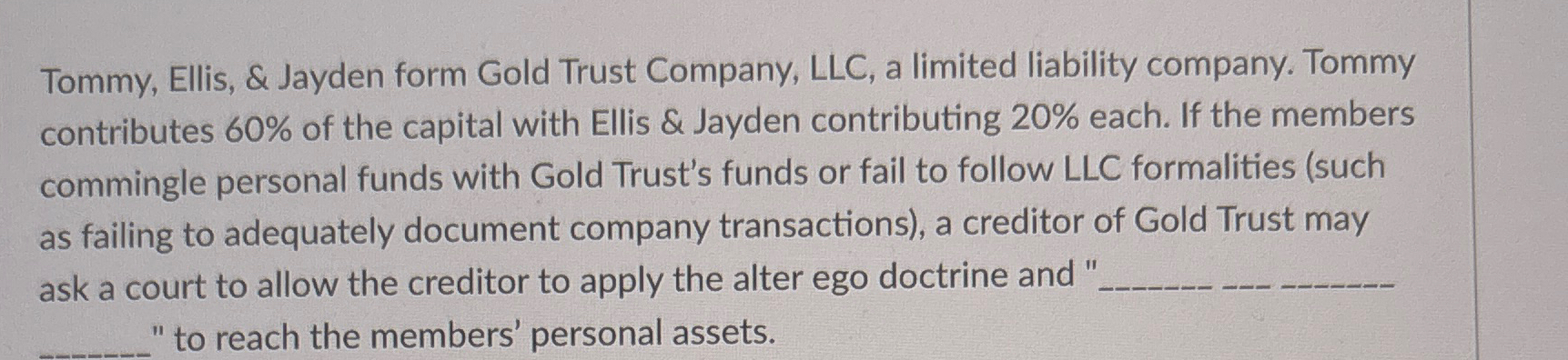 Tommy, Ellis, & Jayden form Gold Trust Company,