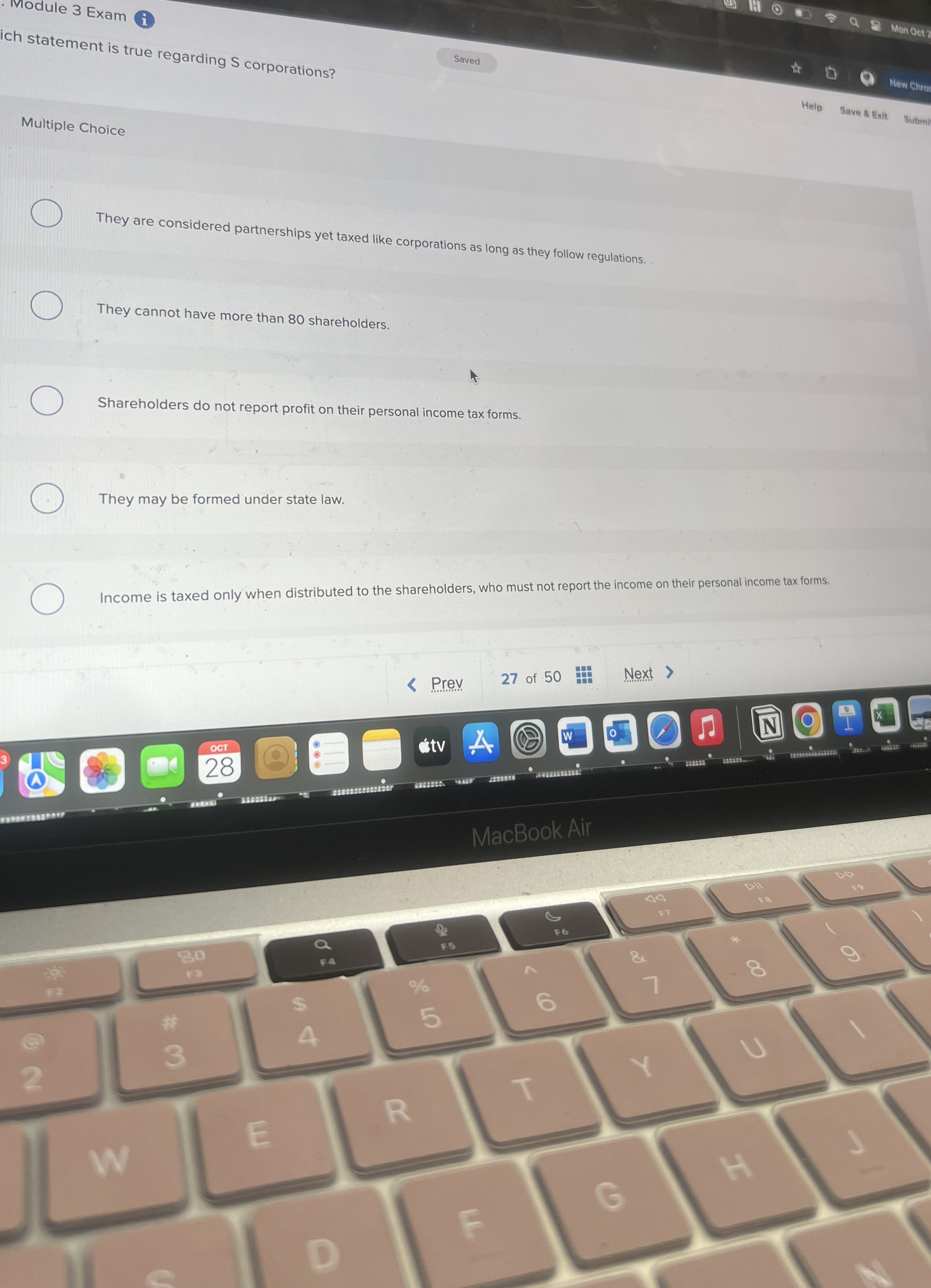 Module 3 Exam i Which statement is true regarding