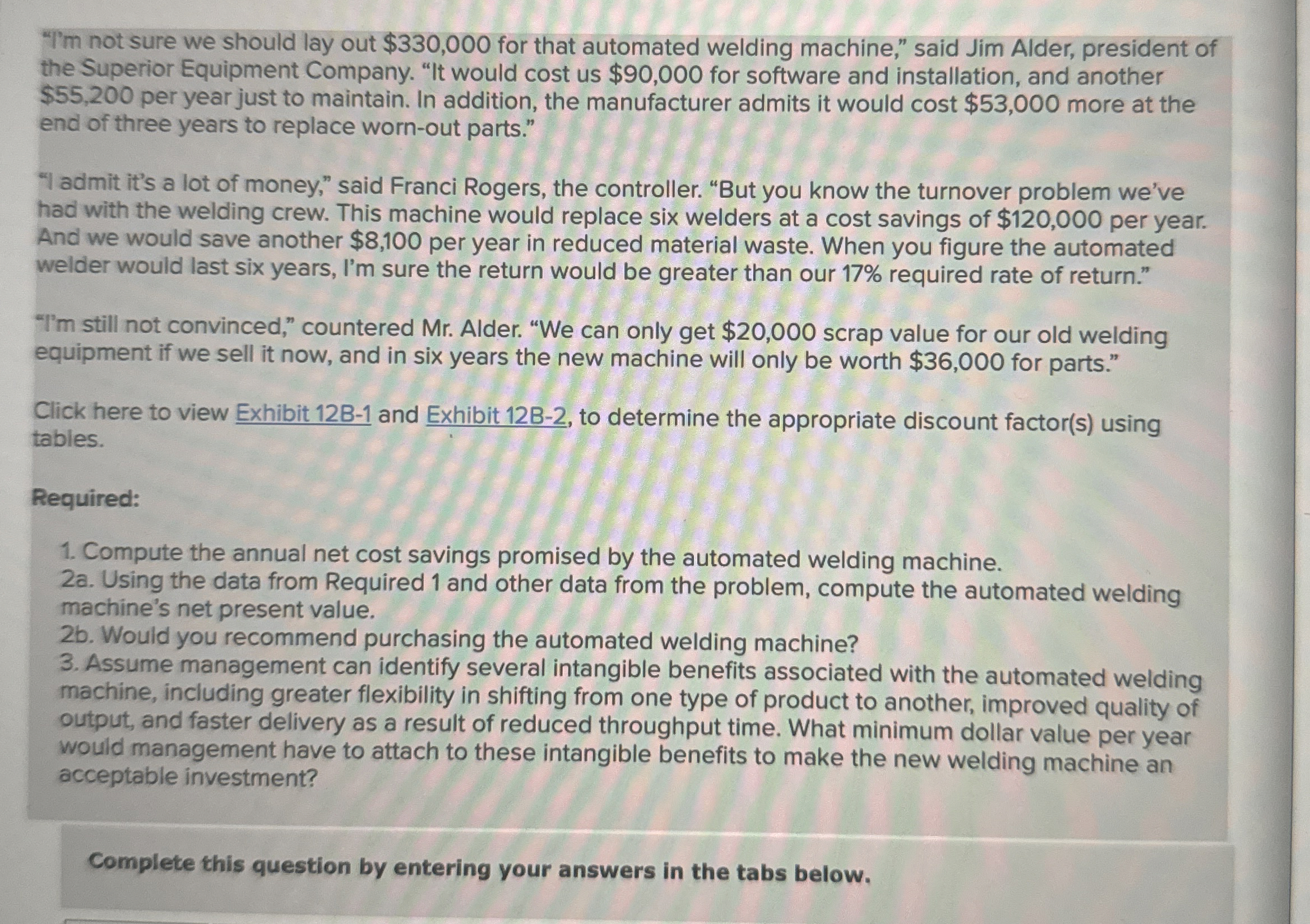 " Im not sure we should lay out $ 3 3 0 , 0 0 0