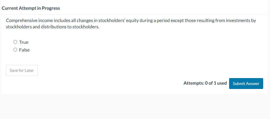 Current Attempt in Progress Comprehensive income