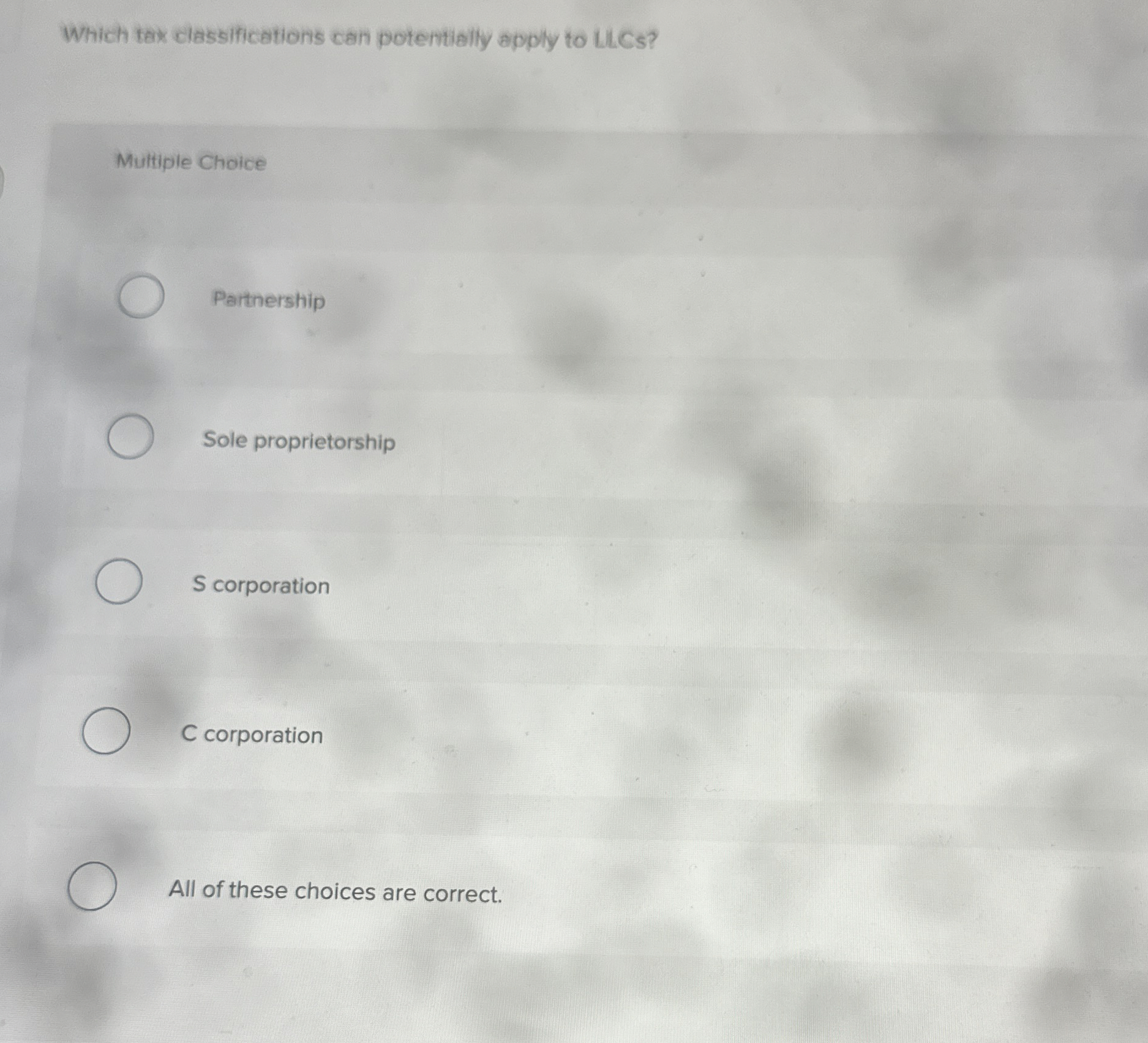 Which tak classifications can potentially apply