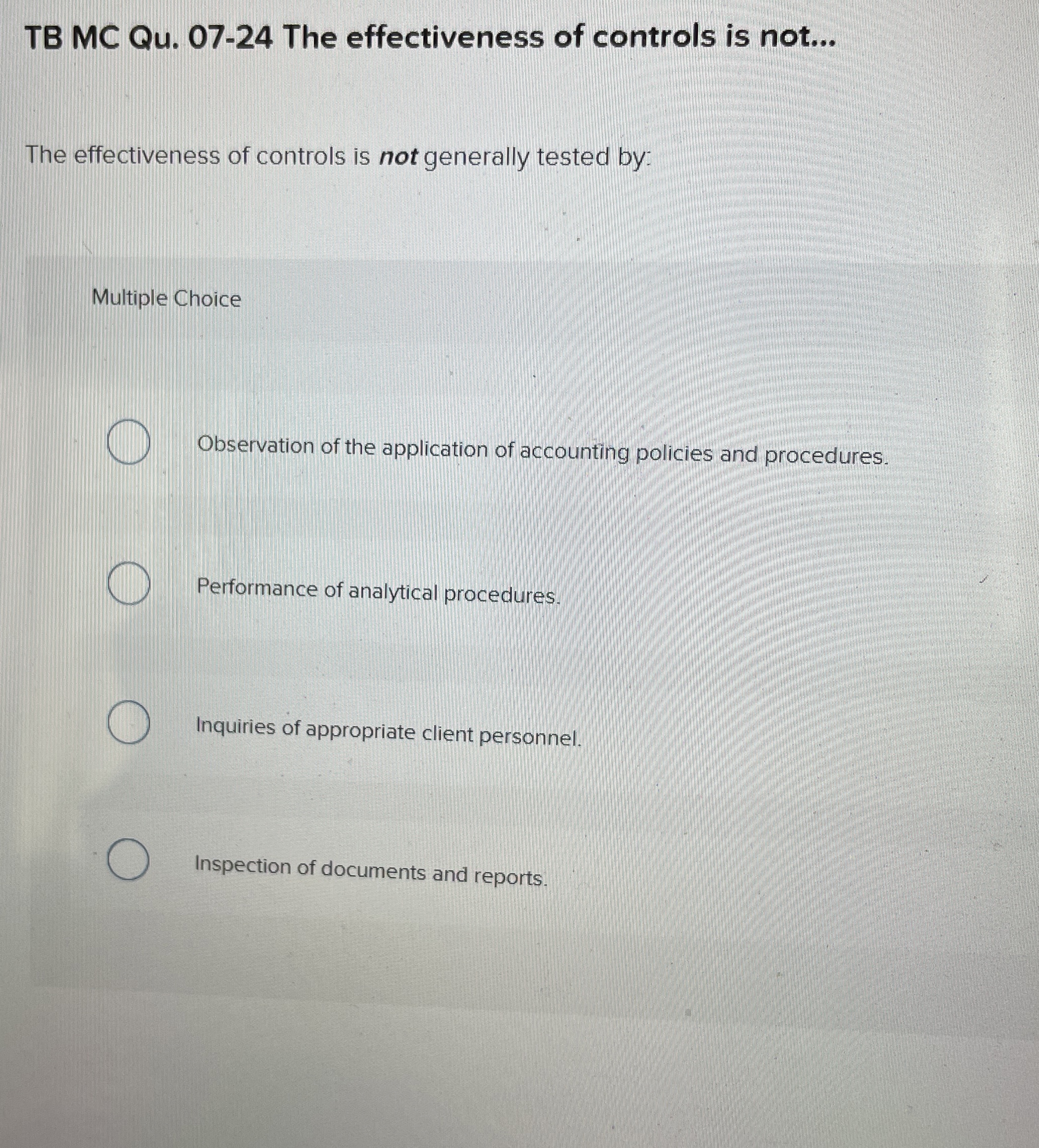 TB MC Qu . 0 7 - 2 4 The effectiveness of
