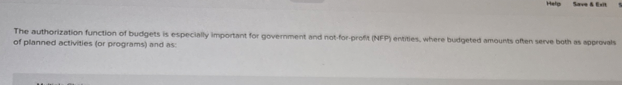 The authorization function of budgets is