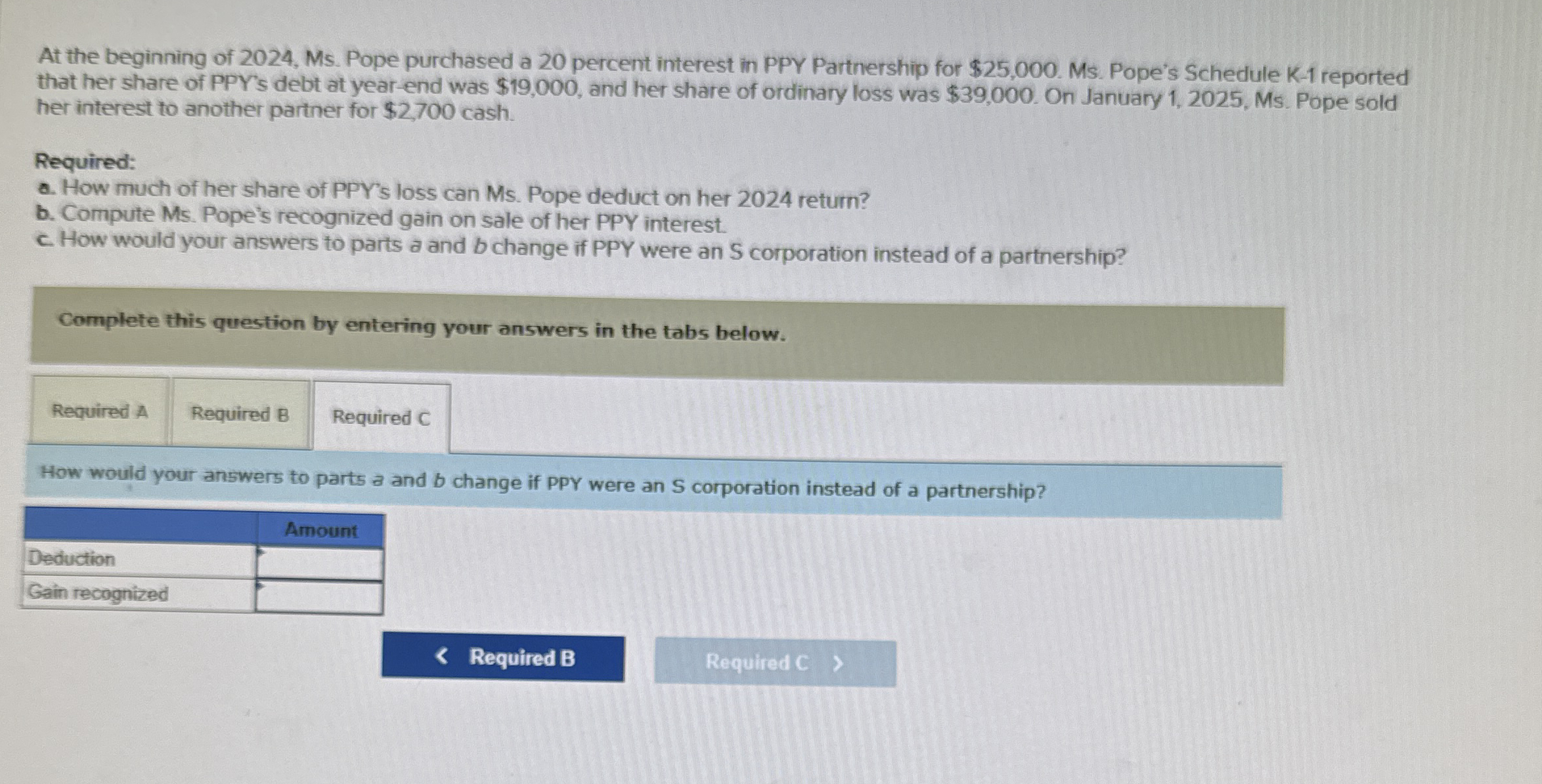 At the beginning of 2 0 2 4 , Ms . Pope purchased