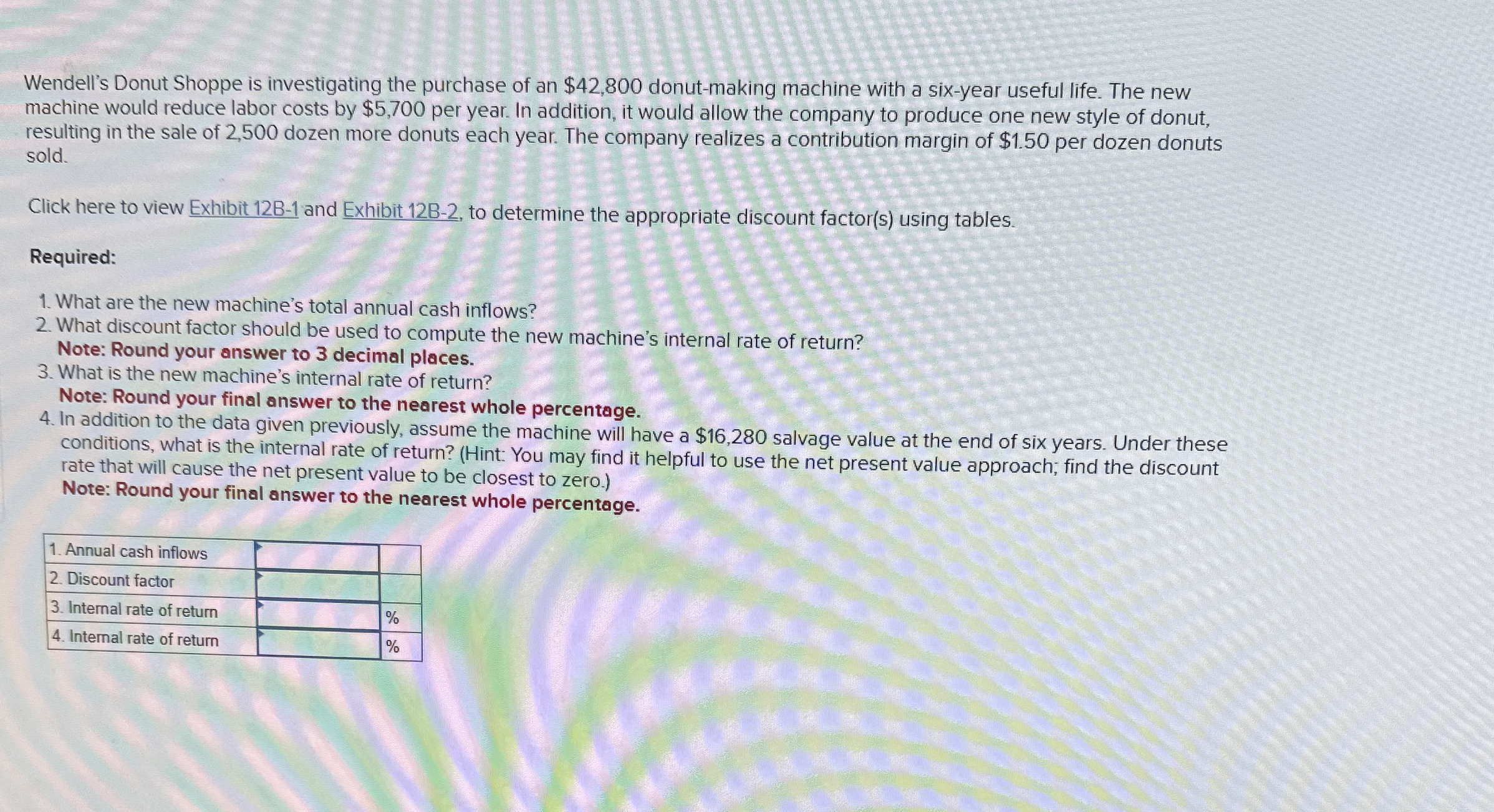 Wendell's Donut Shoppe is investigating the